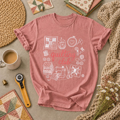 Quilting Club Vintage T-Shirt - Heather Mauve