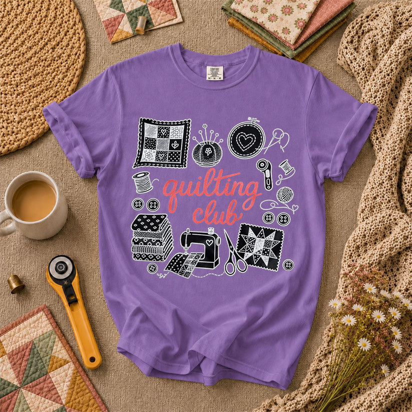 Quilting Club Vintage T-Shirt - Heather Team Purple