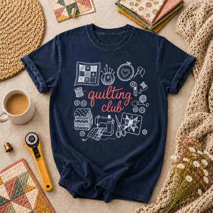 Quilting Club Vintage T-Shirt - Navy