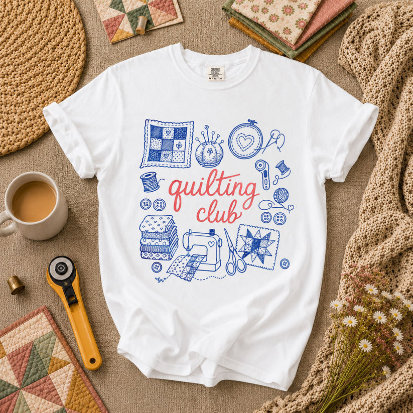 Quilting Club Vintage T-Shirt - White