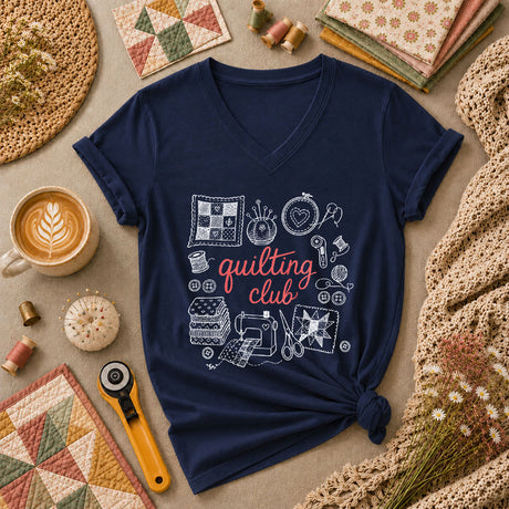 Quilting Club Vintage Women's V-Neck