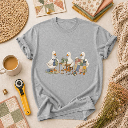 Quilting Geese Trio Vintage T-Shirt - Athletic Heather