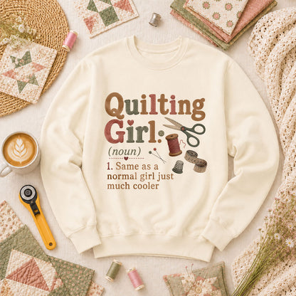 Quilting Girl Definition Long Sleeve - Natural