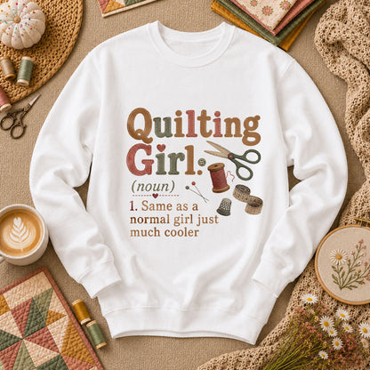 Quilting Girl Definition Long Sleeve - White