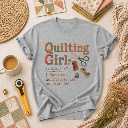 Quilting Girl Definition T-Shirt - Athletic Heather