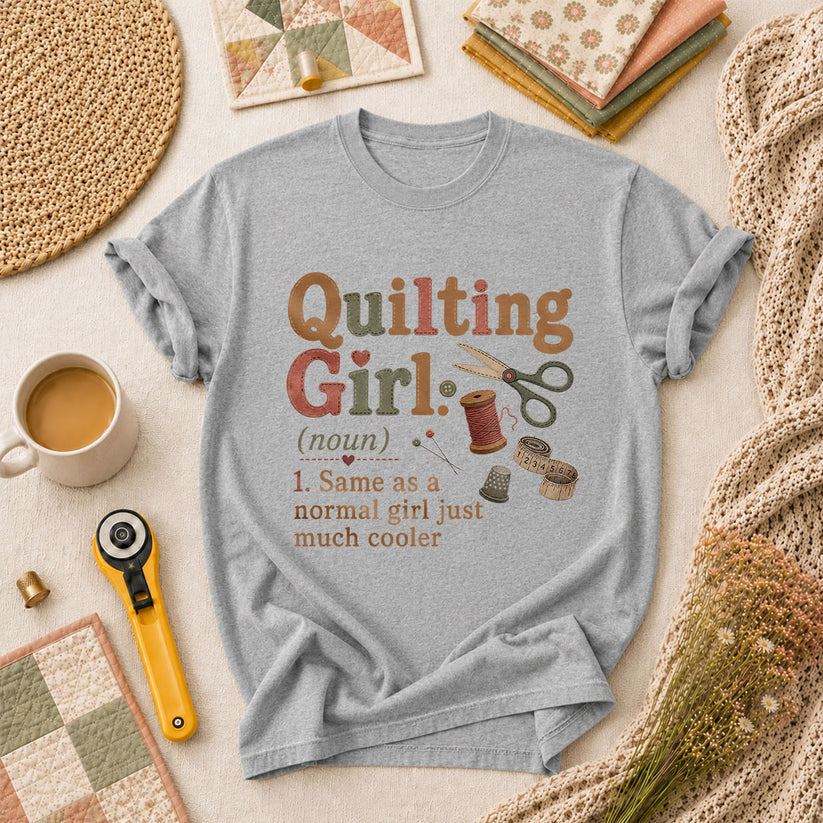 Quilting Girl Definition T-Shirt - Athletic Heather