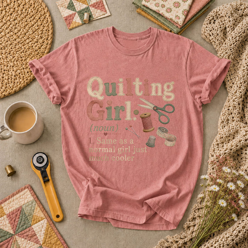 Quilting Girl Definition T-Shirt - Heather Mauve
