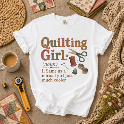 Quilting Girl Definition T-Shirt - White