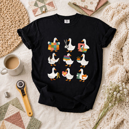 Quilting Goose Squad Trio T-Shirt - Black
