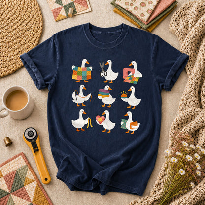 Quilting Goose Squad Trio T-Shirt - Navy