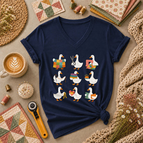 Quilting Goose Squad Trio Women's V-Neck