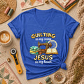 Quilting In My Veins Jesus In My Heart Women's V-Neck
