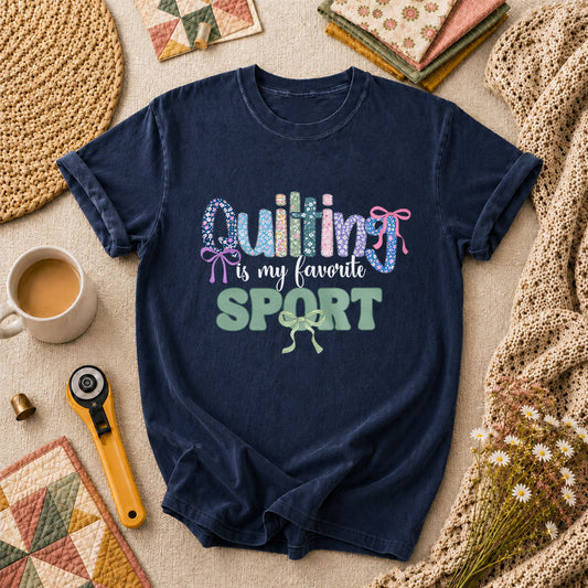 Quilting Is My Favorite Sport T-Shirt - Navy
