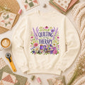 Quilting Is My Therapy Floral Long Sleeve