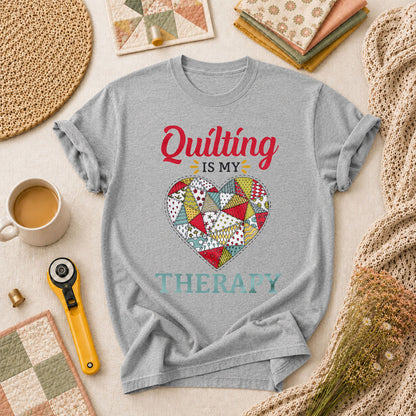 Quilting Is My Therapy T-Shirt - Athletic Heather