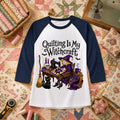 Quilting Is My Witchcraft Halloween Raglan Sleeve
