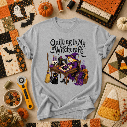 Quilting Is My Witchcraft Halloween T-Shirt - Athletic Heather