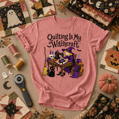 Quilting Is My Witchcraft Halloween T-Shirt - Heather Mauve