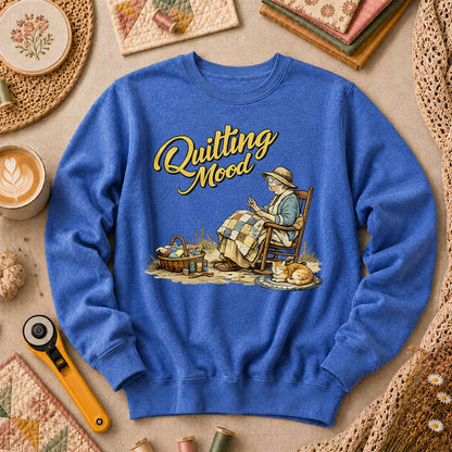 Quilting Mood Grandma Long Sleeve - Heather True Royal