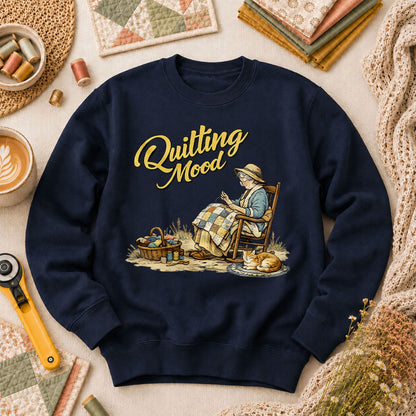 Quilting Mood Grandma Long Sleeve - Navy