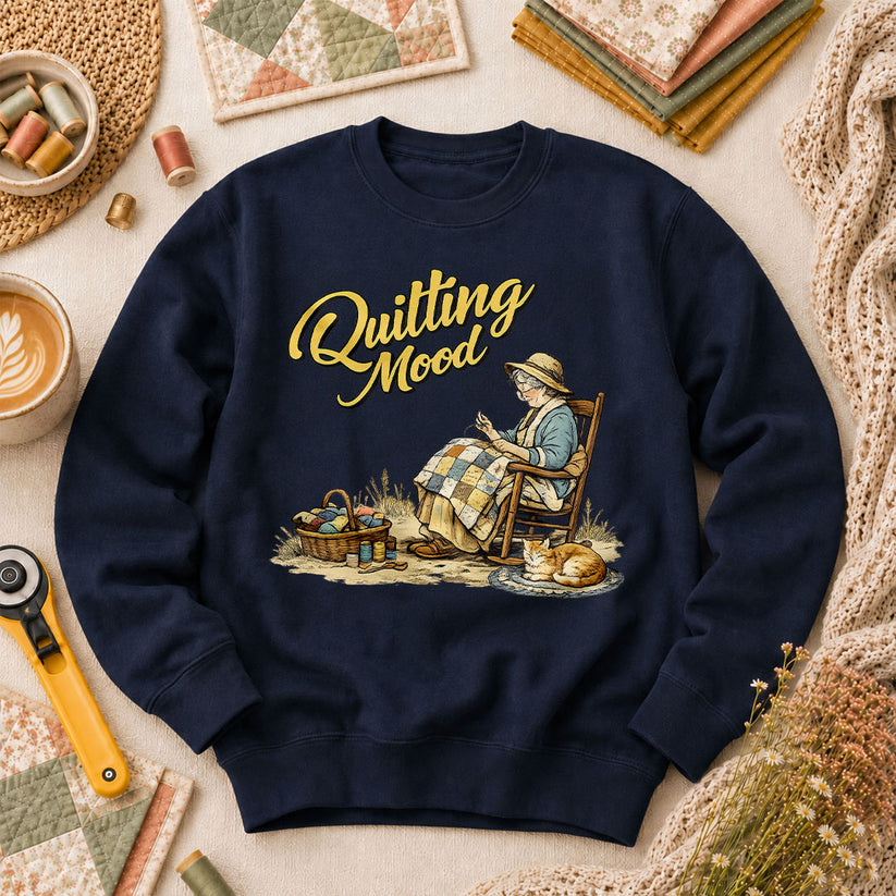 Quilting Mood Grandma Long Sleeve - Navy