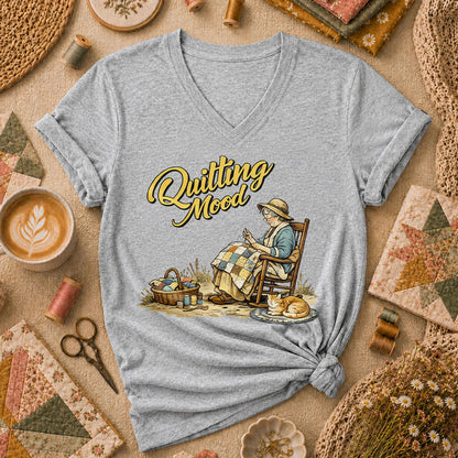 Quilting Mood Grandma Women's V-Neck - Sport Grey