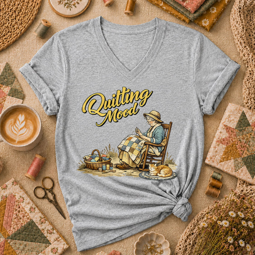 Quilting Mood Grandma Women's V-Neck - Sport Grey