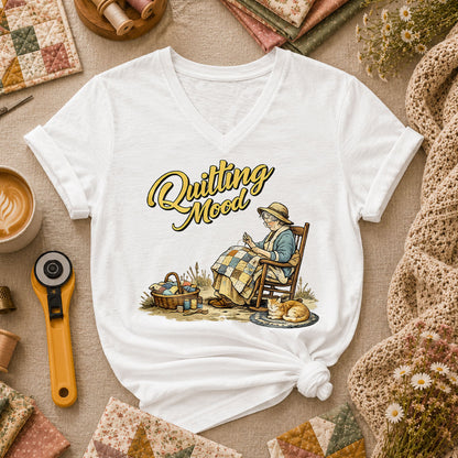 Quilting Mood Grandma Women's V-Neck - White