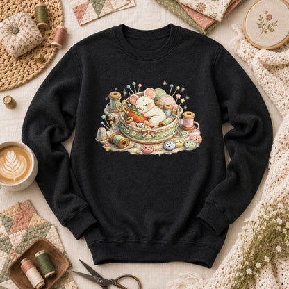 Quilting Mouse Long Sleeve - Black