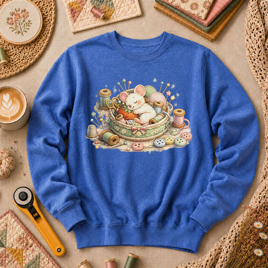 Quilting Mouse Long Sleeve - Heather True Royal