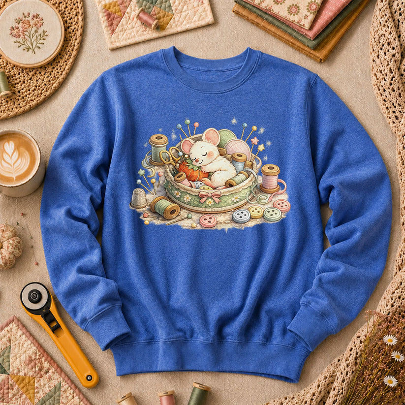 Quilting Mouse Long Sleeve - Heather True Royal