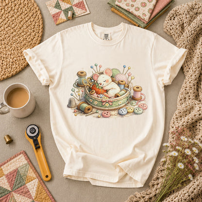 Quilting Mouse T-Shirt - Ivory