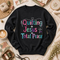 Quilting Plus Jesus Equals Total Peace Long Sleeve