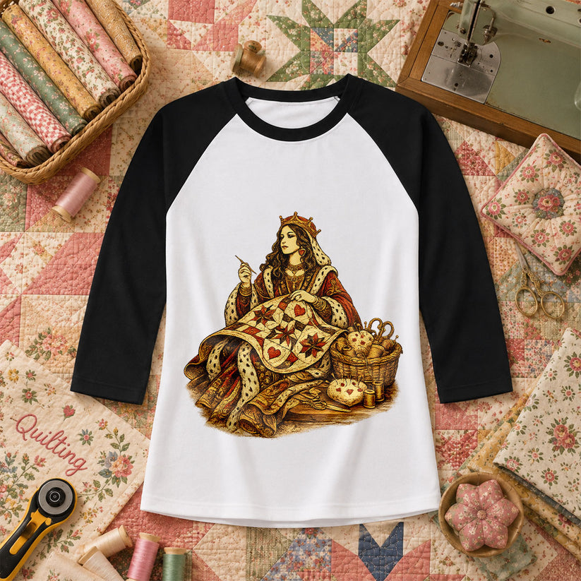 Quilting Queen Vintage Raglan Sleeve - Black