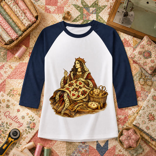 Quilting Queen Vintage Raglan Sleeve - Navy