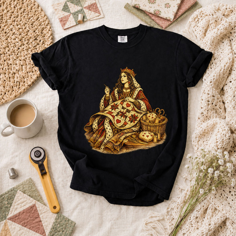 Quilting Queen Vintage T-Shirt - Black