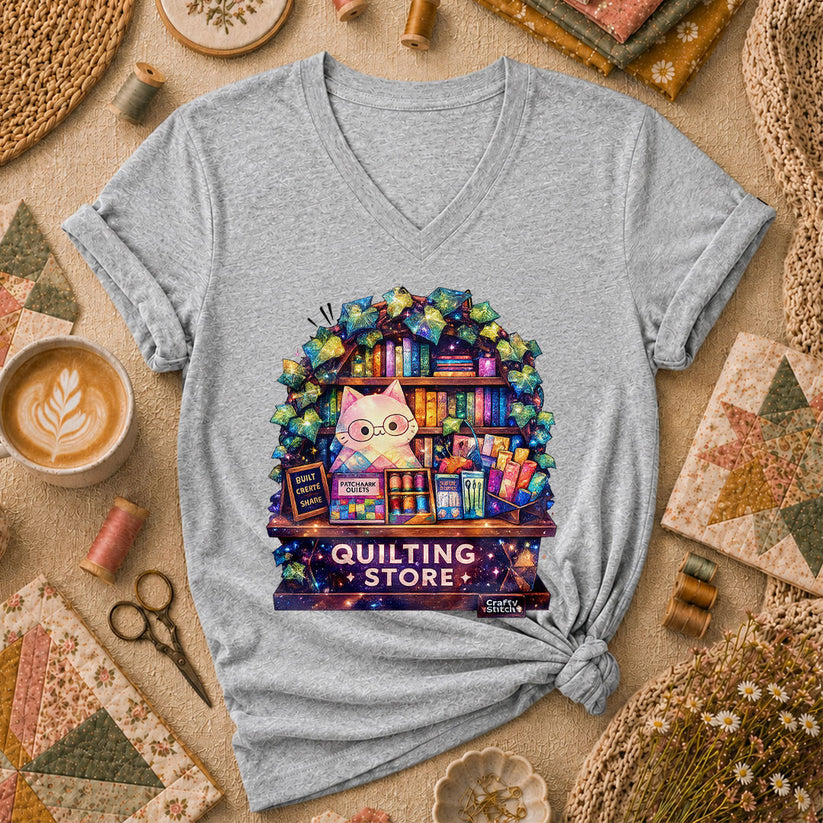 Quilting Store Women's V-Neck - Sport Grey