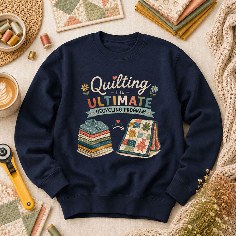 Quilting The Ultimate Recycling Program Long Sleeve - Navy