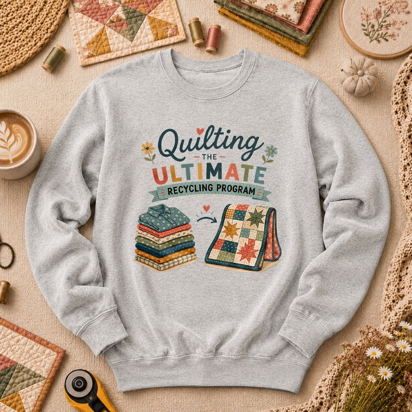 Quilting The Ultimate Recycling Program Long Sleeve - Sport Grey