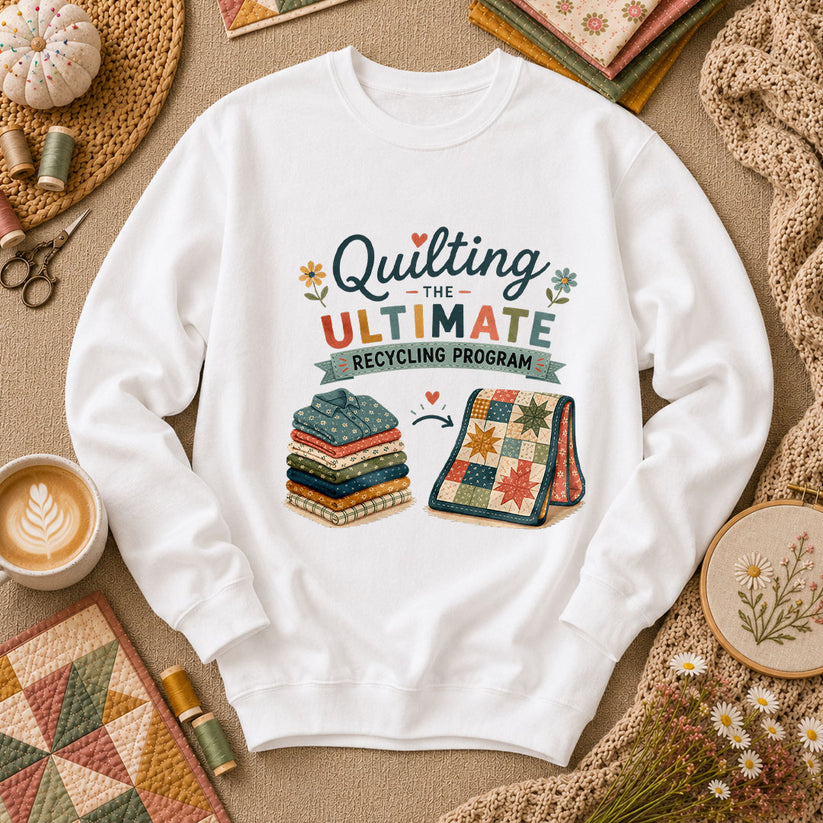 Quilting The Ultimate Recycling Program Long Sleeve - White