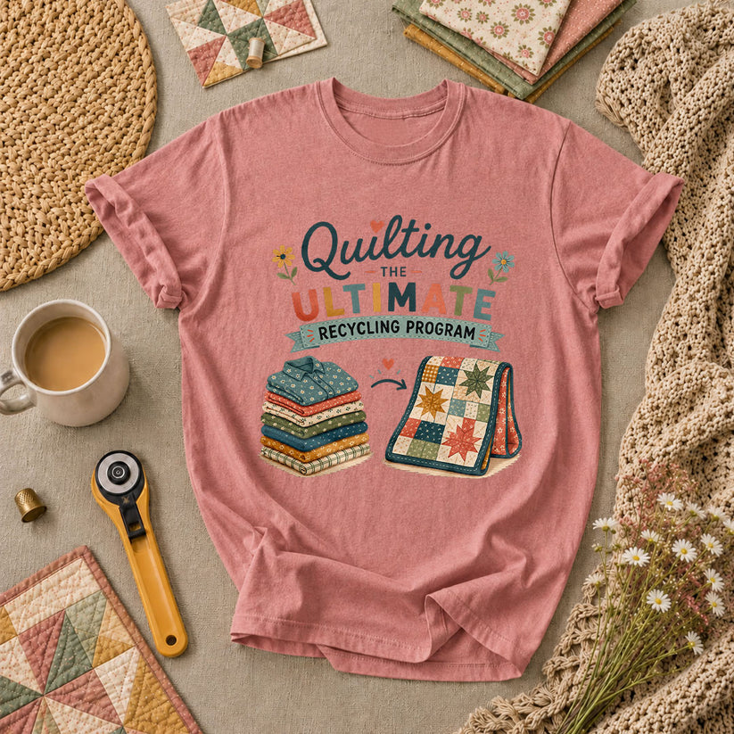 Quilting The Ultimate Recycling Program T-Shirt - Heather Mauve