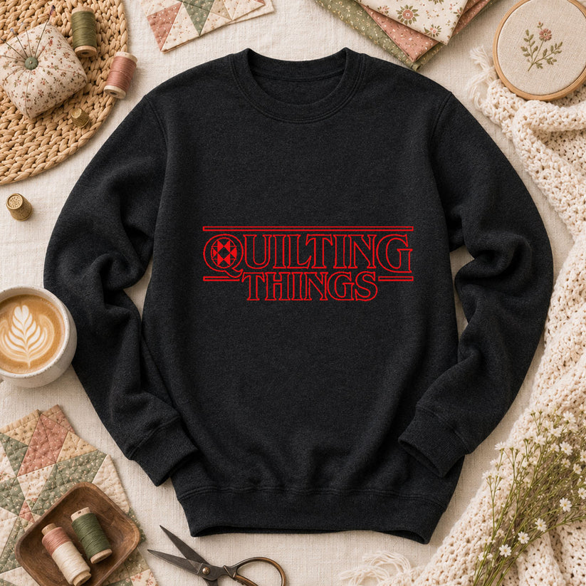 Quilting Things Long Sleeve - Black