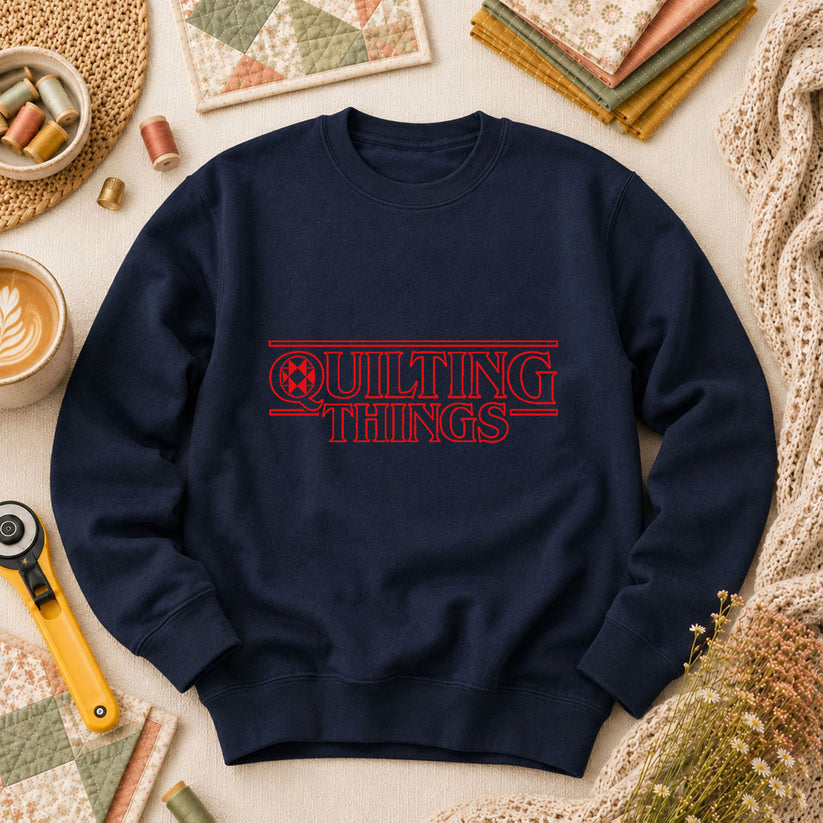 Quilting Things Long Sleeve - Navy