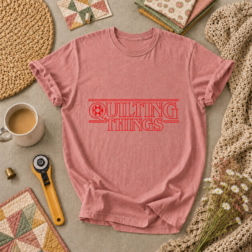 Quilting Things T-Shirt - Heather Mauve