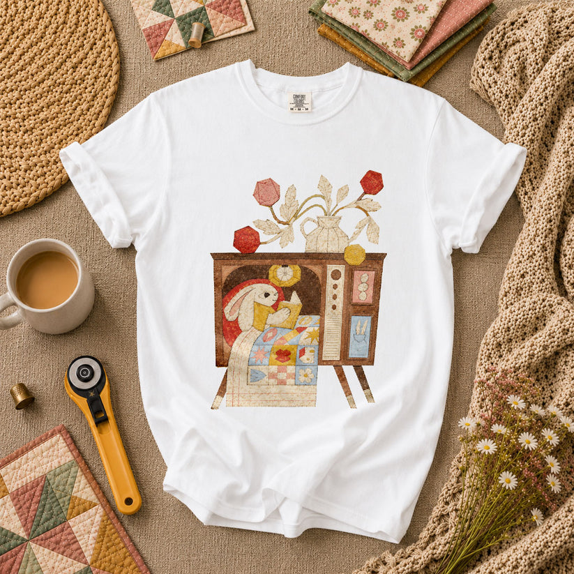 Quilting TV T-Shirt - White
