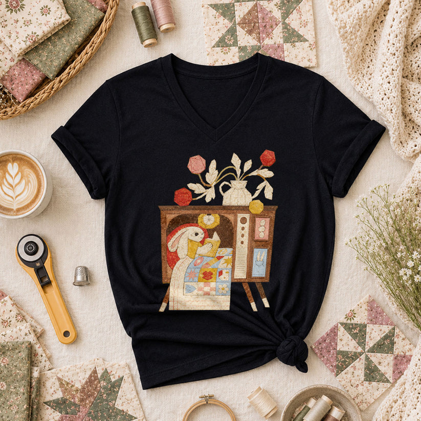 Quilting TV Women's V-Neck - Black
