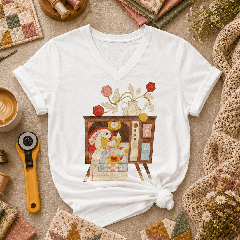 Quilting TV Women's V-Neck - White