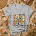 Quilting With Friends Women's V-Neck