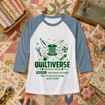 Quiltiverse Definition Thread Spool Atom Raglan Sleeve - Denim