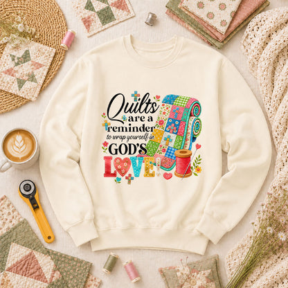 Quilts Are A Reminder Of Gods Love Long Sleeve - Natural